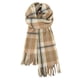 thumbnail image 4 of Bufanda de invierno cálida para mujer, tipo chal grande, ideal para clima frío. Bufanda larga de punto grueso a cuadros beige y negro. Suave y ligera, unisex., 4 of 4