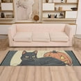 thumbnail image 2 of Yayeee Runner Rug for Bedroom 2'x6' Machine Washable Hallway Non Slip Mat, Black Halloween Cat, 2 of 8