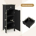 thumbnail image 4 of ZOPan  Floor Storage Cabinet, Multifunctional Bathroom Storage Cabinet with 2 Adjustable Shelves, Ideal for Bathroom, Living Room, 14 x 12 x 34.5 inches (Black), 4 of 18