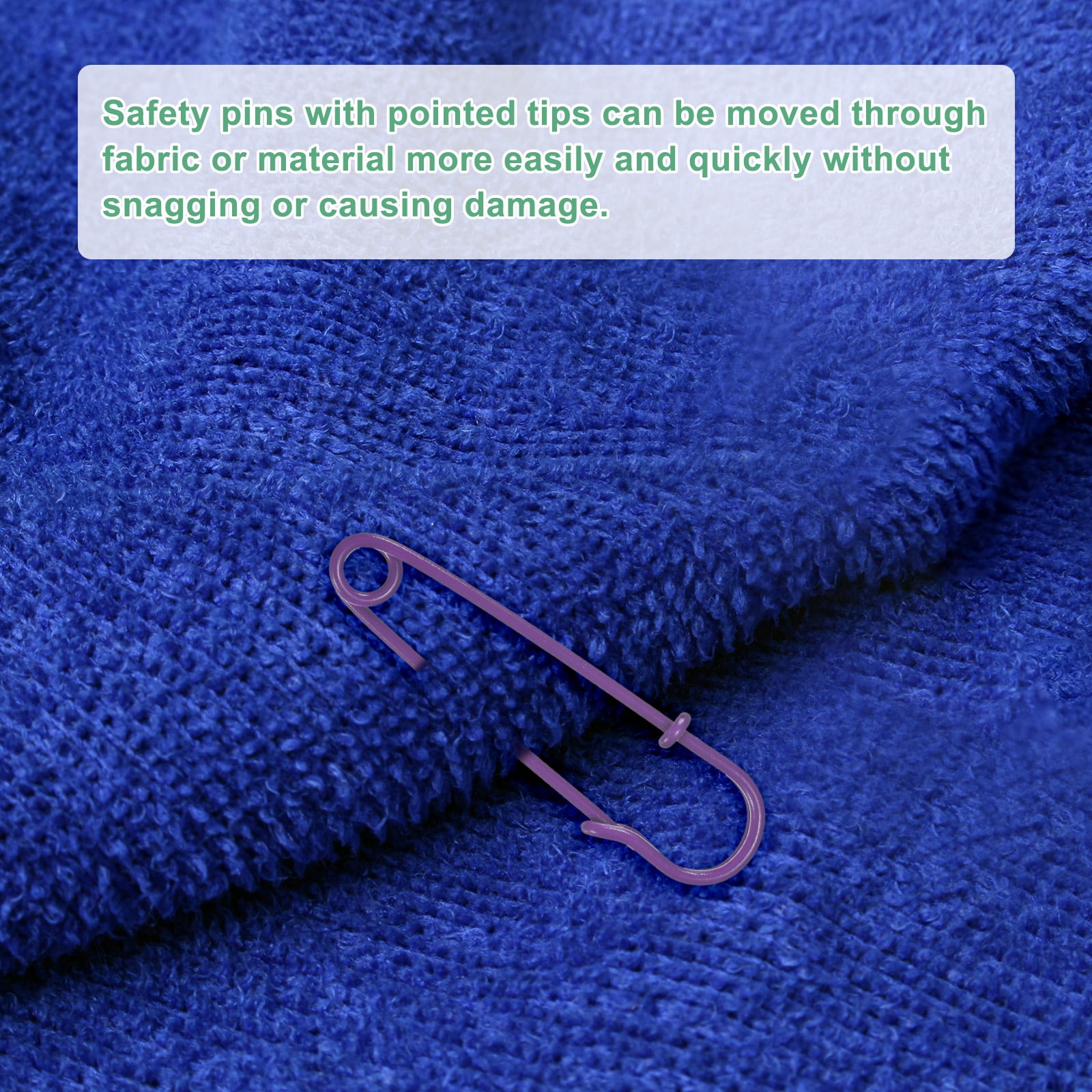 Uxcell 60-Pack Large Safety Pins, 2.5" Spring Lock Pins Blanket Bulk Pins for Fashion/Clothes/Sewing/Quilting/Upholstery/Laundry/DIY Craft/Decorative, Big Safety Pins [Purple]