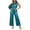 Sky Blue, variant on Womens Satin Two Piece Set Asymmetrical One Shoulder Top High Waist Wide Leg Pants Elegant Party Outfit Sky Blue XL(XL)