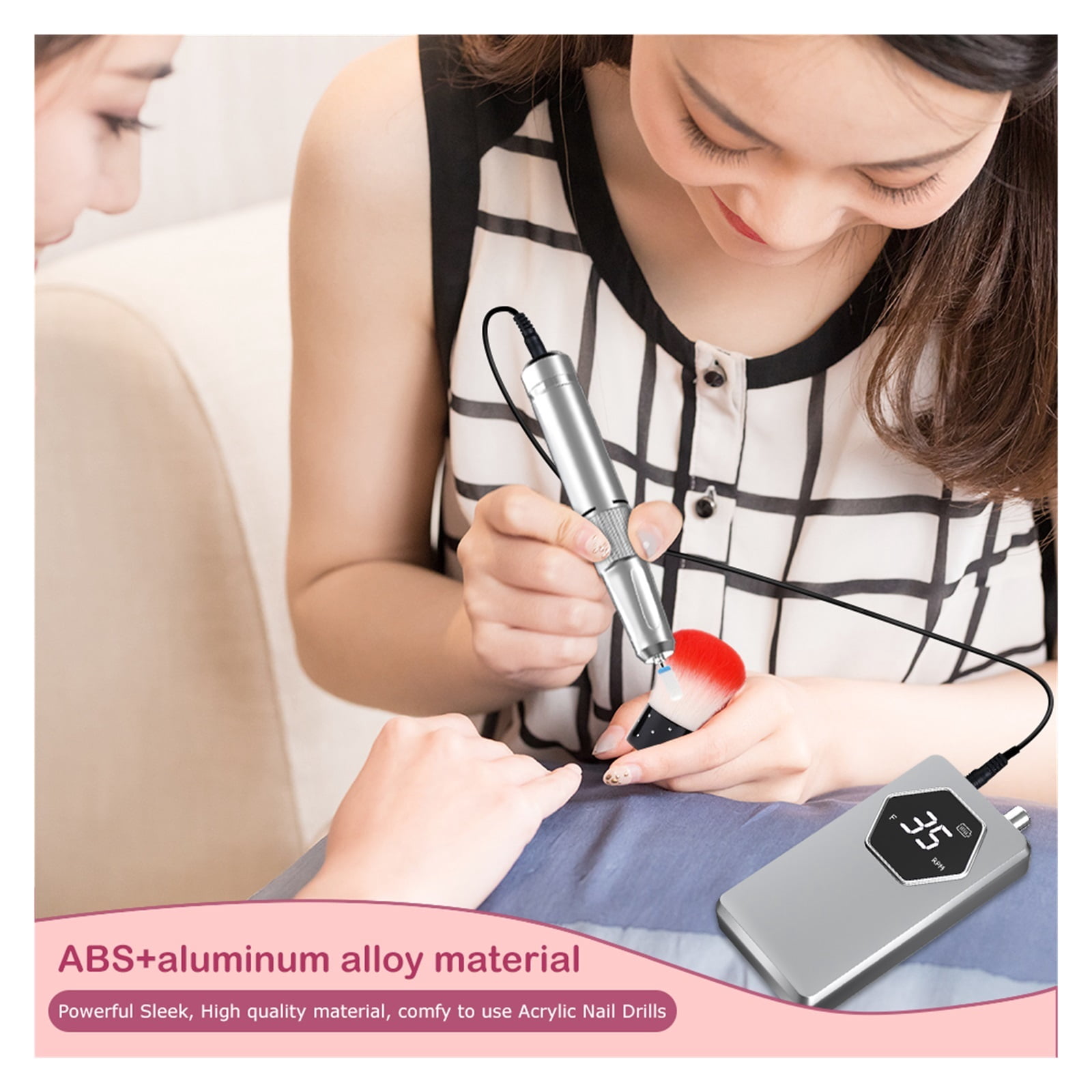 Professional Electric Nail Drill Machine, Portable Rechargeable 35000RPM Nail Drill With HD Screen, Manicure Polishing Shape Tools ,Lightweight and Portable