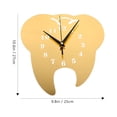 thumbnail image 2 of FONDOTIN Golden Acrylic Tooth Shaped Clock Silent Decorative For Home Decoration 1Set, 2 of 8