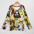 thumbnail image 3 of Gravity Falls Womens T Shirts V Neck Long Sleeve Tops Causal Loose Summer T-Shirts L, 3 of 7