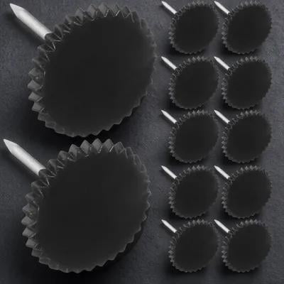 LULULION 100Pcs Black Decorative Push Pins Plastic Thumbtacks for Bulletin Boards and Maps