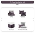 thumbnail image 3 of Regency Heights Full Comforter Sets, 7-Piece Tufted Pintuk Bed in a Bag Bed Set, Satin Luxury Plum Comforter Bedding Set with Decor Pillow, 3 of 7