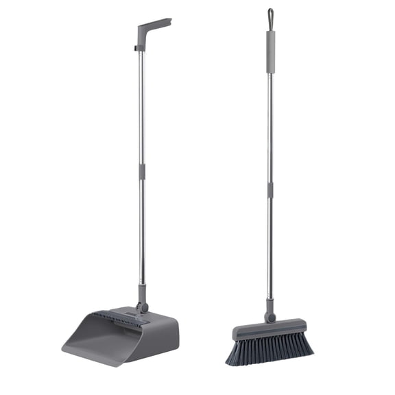 Meitianfacai 3-in-1 Broom and Dustpan Set with Rotating Head, 85cm Long Handle Cleaning Kit for Floors and Corners