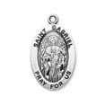 thumbnail image 2 of HMH Die Struck Hand Engraved Patron Saint Gabriel Oval Sterling Silver Medal for Men | Women with 24" Rhodium Plated Endless Curb Chain packaged in Deluxe Velvet Box, 2 of 5