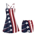 thumbnail image 5 of Yuyamidu American Flag Tennis Golf Dresses Built-in Shorts for Women Size XS, Fashion Backless Active Dress Slim Fit Cross Open Back Athletic Dress, 4th of July, 5 of 7