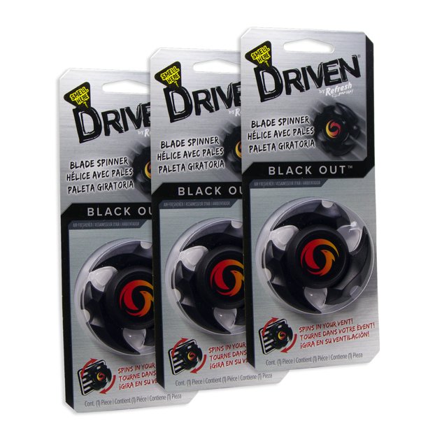 DRIVEN by Refresh Blade Spinner Vent Clip Car Air Freshener, Black Out
