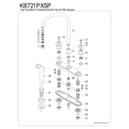 thumbnail image 3 of Kingston KB721PXSP Vintage Two-Handle 4-Hole 8" Centerset Kitchen Faucet with Side Sprayer in Polished Chrome, 3 of 4