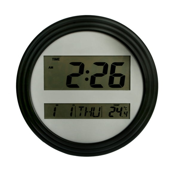Home Trends Black Digital Wall Clock