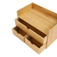 thumbnail image 6 of Shangmakel Bamboo Desk Organizer, Mini Multifunctional Tabletop Storage Organization Box 3 Tier Desktop Organizer with 4 Drawers Small Desktop Simple Design for Home,Office, 6 of 9