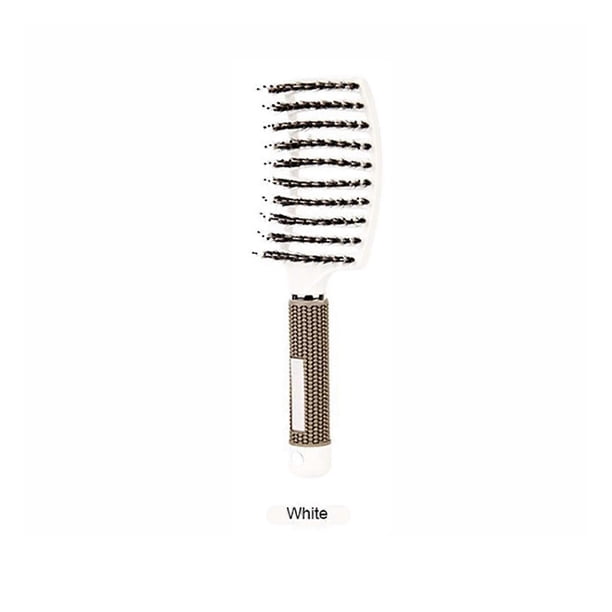 Peine profesional para cortar cabello largo y cepillo desenredante de salón para cabello rizado y mojado, antiestático, color blanco.