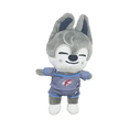 thumbnail image 1 of Peluche Wolf Chan Skzoo Kpop Stray Kids 20 cm ropa gris, 1 of 1