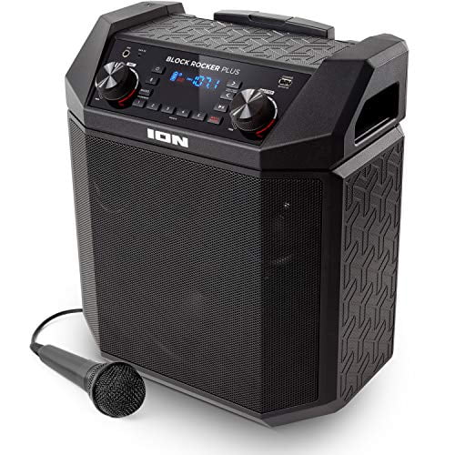 ION Audio Block Rocker Plus | 100W Portable Speaker, Powered with Bluetooth, Microphone & Cable, AM/FM Radio, Wheels & Telescopic Handle and USB Charging For Smartphones & Tablets - Walmart.com
