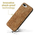 thumbnail image 3 of Case Yard Wooden Case Outside Soft TPU Silicone, Slim Fit Shockproof Wood Protective Phone Cover for Girls Boys Men and Women, Supports Wireless Charging Paisley Design case for iPhone-8-Plus, 3 of 7
