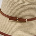 thumbnail image 4 of Straw Boater Hat Womens Sun Hat UV Protection Flat Brim Hats for Women Summer Hats for Beach Travel Vacation, 4 of 7