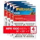 thumbnail image 1 of Filtrete Filtro de aire para horno de CA de 18 x 20 x 1 MERV 11 MPR 1000 Micro Allergen Defense Filtro de limpieza de aire electrostático plisado de 3 meses de 1 pulgada, paquete de 4 (tamaño real 17,, 1 of 9