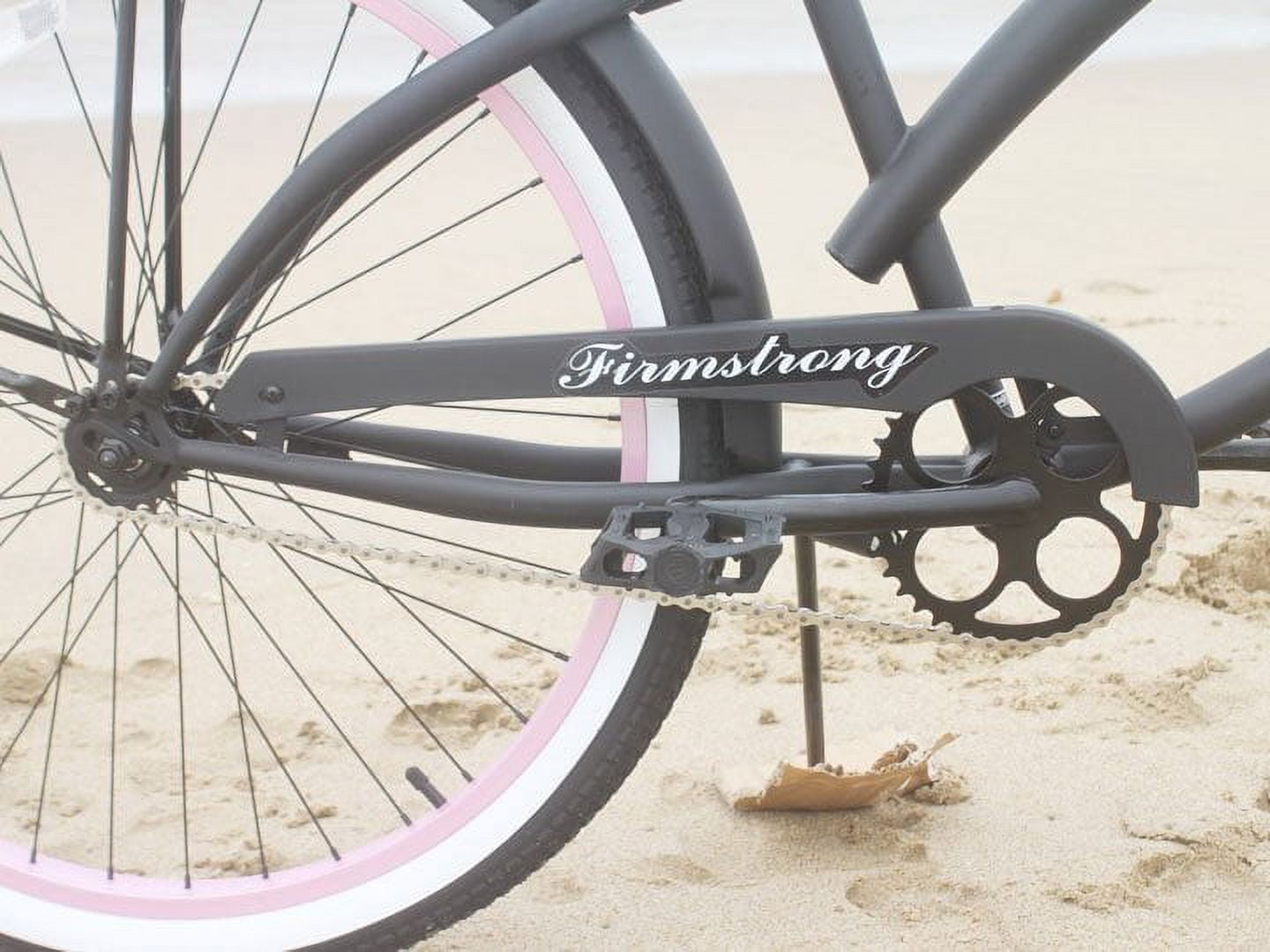 Firmstrong Bella Fashionista, 26", Women's, Single Speed, Matte Black/Pink