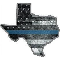 Texas State Thin Blue Line Decal TX Tattered American Flag Police 3M Reflective sticker