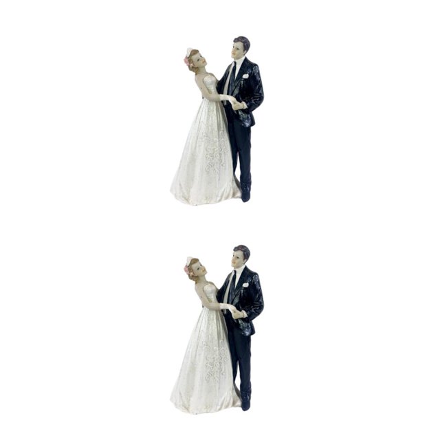 Monstrate Decoración de pasteles Novia Novio Resina Casarse Estatuilla Soporte de boda Pareja Type4 NO4
