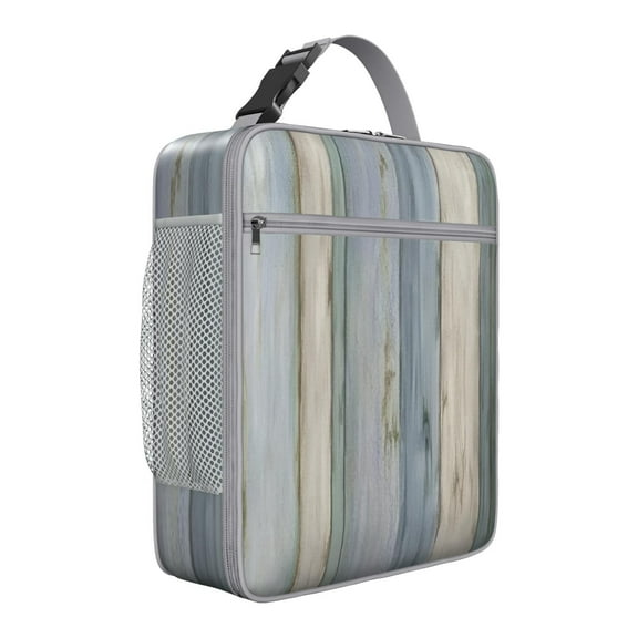 Texture Print Insulated Lunch Bag - Leakproof Reusable Portable Cooler Tote for Adults,Work,School,Picnic,Camping|Detachable Strap,Handle,Bottle Pocket