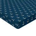 thumbnail image 2 of Ambesonne Anchor Fitted Sheet, Nautical Simple Classic, Twin Size, Blue White, 2 of 3