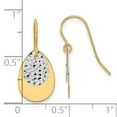 thumbnail image 2 of Auriga 14k Two-Tone Gold Textured Teardrop Dangle Earrings for Women(L- 20mm, W- 0mm), 2 of 4