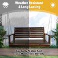 thumbnail image 5 of Innovaze 4 Ft Wooden Porch Swing with Hanging Chains, 7mm Springs, Heavy Duty 800 LBS, Deep Brown, 5 of 7