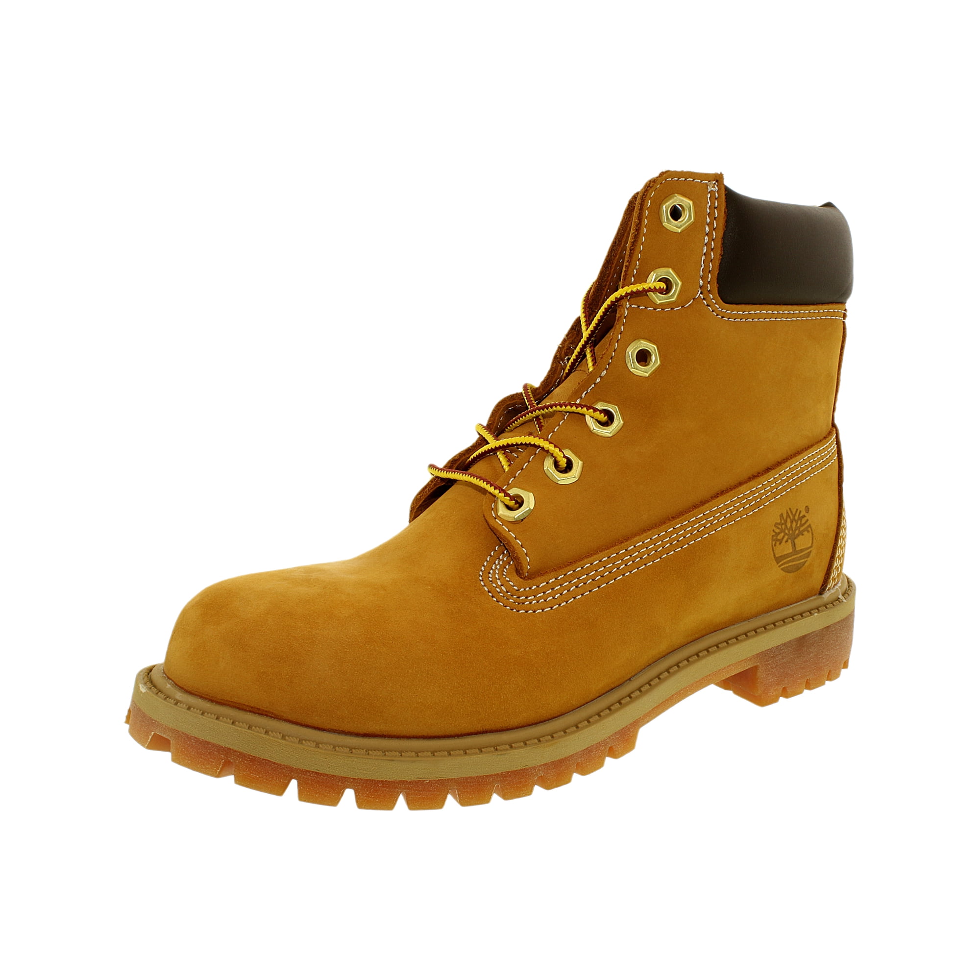 Timberland Boy's 6 Inch Premium Boot Nubuck Wheat Yellow Ankle