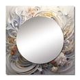 thumbnail image 2 of Designart "Celestial Fractal Blossoms In Blue Hues II" Fractals Square Mirror For Wall Decor - Large Blue Square Mirror Printed Wall Decor - Transitional Square Living Room Mirror, 2 of 5