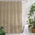 thumbnail image 2 of Xipuska Brown Farmhouse Shower Curtain - Water Repellent Fabric Shower Curtains Washable, Vintage Country Monochrome Textured Decorative Polyester Cloth Bathroom Curtains Modern Bath Decor 72"x72", 2 of 6