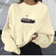 thumbnail image 1 of Puntoco Mujeres Moda Casual Estampado Cuello Redondo Suelto Manga Larga Tops Cortos Blusa Sin Capucha Sudaderas Puntoco Puntoco-306, 1 of 8