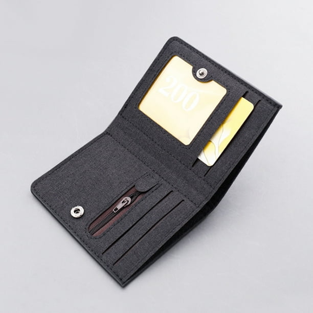Cartera de Lona para Hombre Titular de Dinero Corto Titular de de Identificacion de Credito con Bolsillo para Monedas Cierre de Boton Plegable Sunnimix billetera de hombre Walmart en linea