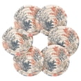 thumbnail image 7 of Yayeee 6 PCS Drink Coasters with Holder Set Woven Absorbent Round Tabletop Hot Pad, White Sea Plants, 7 of 7