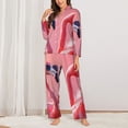 thumbnail image 2 of Balery Cool Flamingos Sunglasses Scene Conjunto de Pijama con Estampado para Mujer, Conjunto de Dos Piezas con Manga Larga, Ropa de Dormir Suave con Bolsillos, Pijamas Cómodos-X-Large, 2 of 7