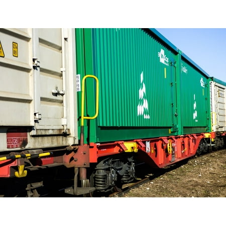 Rail Transportation Set - LAMINATED POSTER Train Rail Transport Container Tracks Station Mav Poster 24x16 Decal