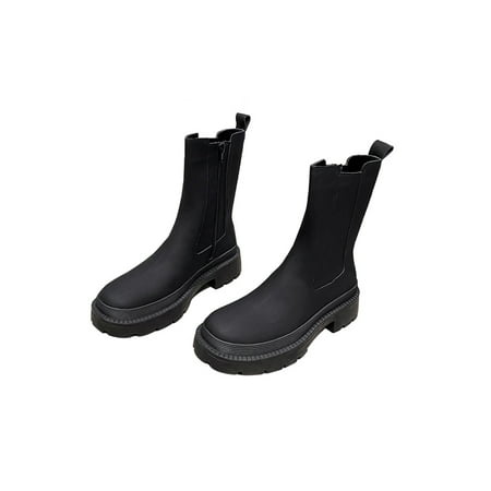 

Colisha Womens Breathable High Top Chelsea Boot Work Casual Dress Shoes Black 5.5