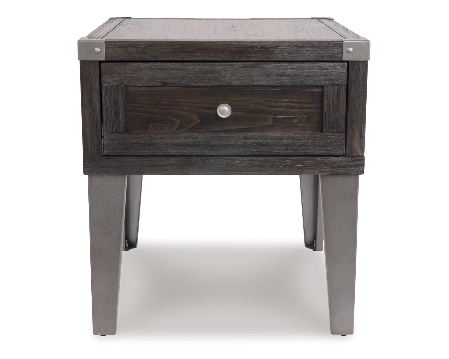 Signature Design by Ashley Contemporary Todoe End Table with USB Ports & Outlets Dark Gray