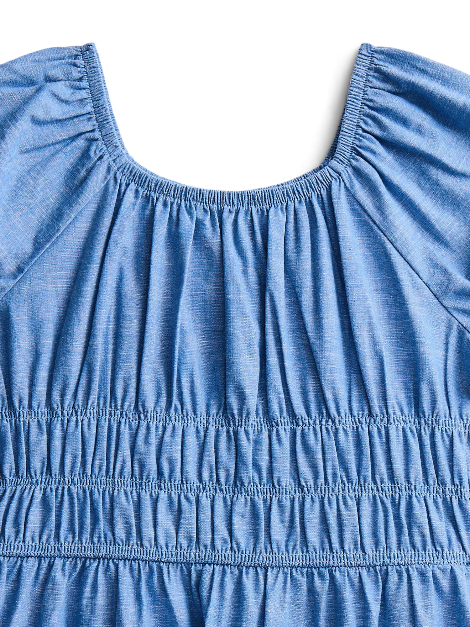 Parker Rose Girls Cotton Smocked Waist Dress and Socks, Sizes 4-18