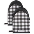 thumbnail image 1 of Kitchenaid Kitchen Aid Gingham Mini Oven Mitt Set, 5.5"x8", Onyx Black, 1 of 3
