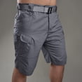 thumbnail image 4 of zeranth Cargo Shorts Knee Length Solid Color Men Thin Pockets Shorts for Daily Wear, 4 of 7