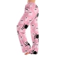 thumbnail image 3 of Halloween Pajamas Women Stretch Lounge Pants Comfy Drawstring Printed Wide Leg Trousers Halloween Pantscasual Elastic Waist, 3 of 6