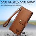 thumbnail image 4 of Feishell for Google Pixel 9 / 9 Pro Case,RFID Blocking Wallet Case for Women Men,Premium PU Leather Credit Card Holder Zipper Pocket Magnetic Buckle Flip Kickstand Phone Case with Wrist Strap, Brown, 4 of 8