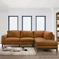 thumbnail image 4 of Milton Modern Living Room Top Leather Corner Sectional Sofa in Cognac Tan, 4 of 5