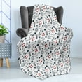 thumbnail image 4 of Lighthouse Soft Flannel Fleece Throw Blanket, Nautical Anchors Waves Helms and Animal Silhouettes Compass Navigation, Cozy Plush for Indoor and Outdoor Use, 50" x 70", Indigo Red White, by Ambesonne, 4 of 5