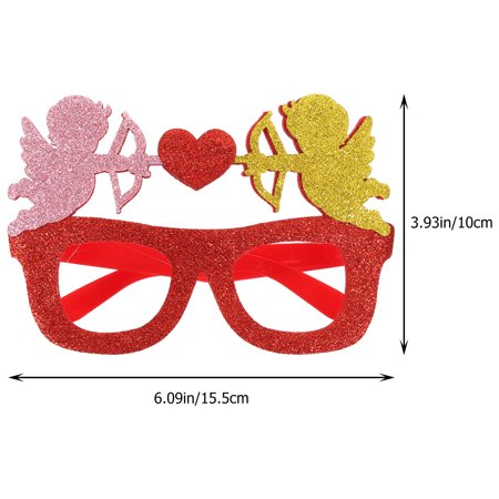 

4pcs Adorable Festival Use Glasses Ornament Valentine s Day Decorative Glasses Photo Prop