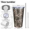 thumbnail image 4 of 16oz Tumblers Brown Camo Deer Tree Pattern Stainless Steel Vacuum Insulated Double Wall Travel Tumbler Cups Mug with Lid and Straw,Cleaning Brush for Coffee,Tea, 4 of 4