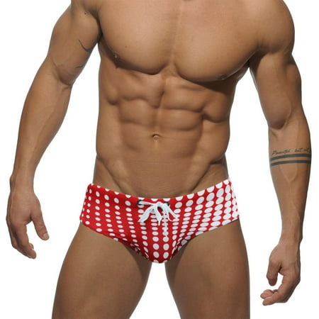 Mens Swim Shorts Fashion Men s Sexy Bodybuild Gradient Trunks Beach Swimming Shorts Boxer Swimwear Men s Swimwear Red XXL